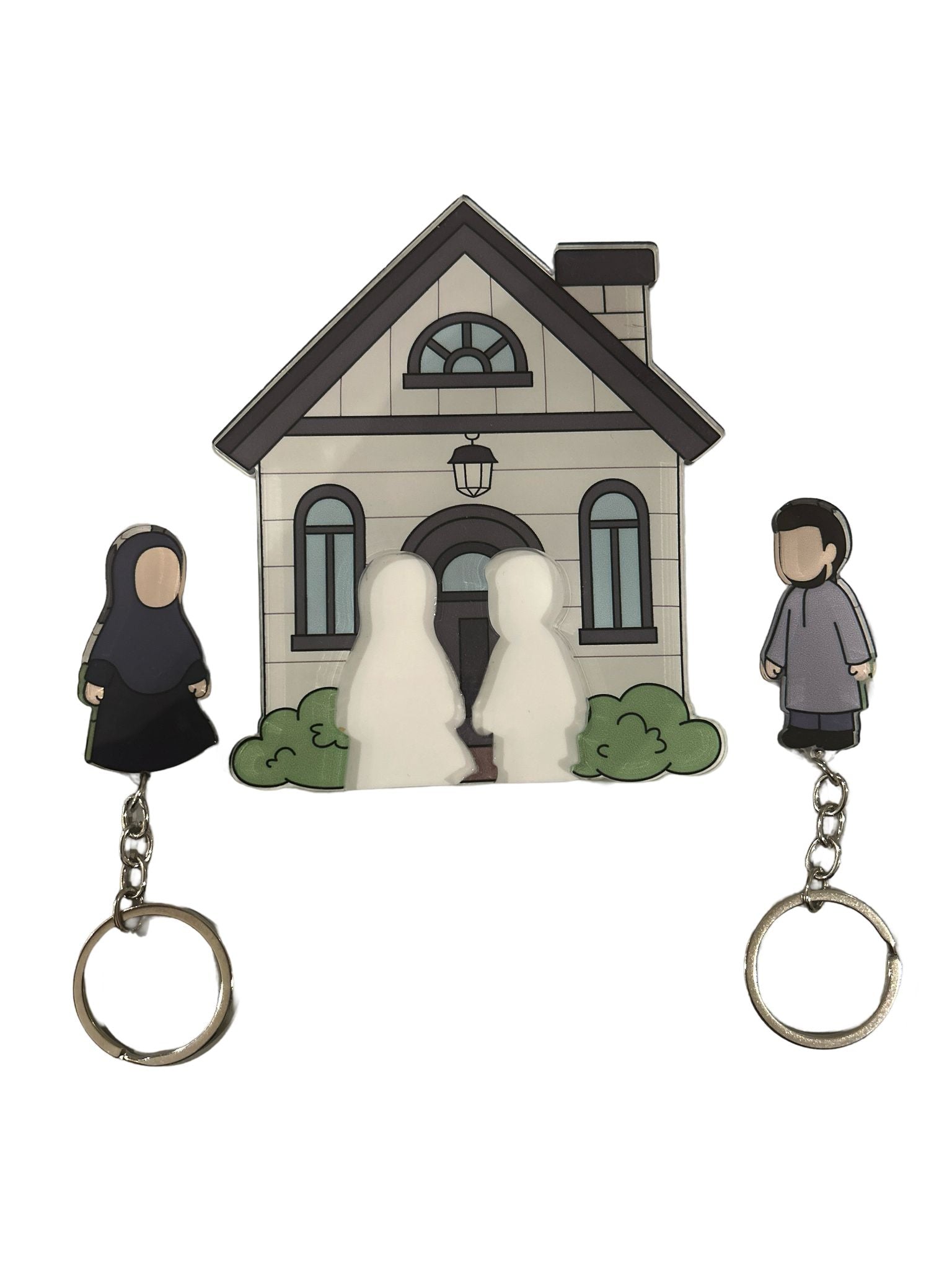 Muslim His & Hers/Mum & Dad Keyring Key Holder Hijab - Perfect for Muslim Couples